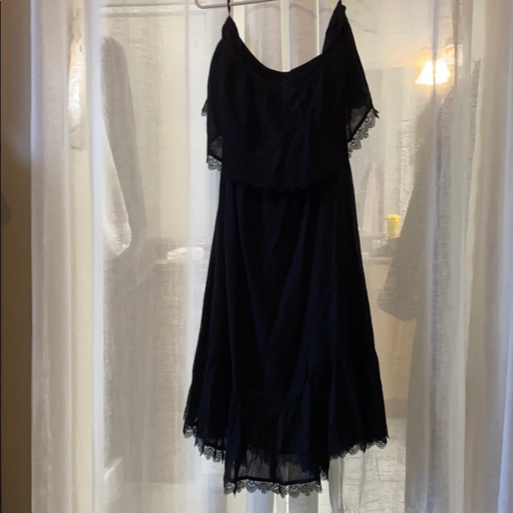 Black strapless dress